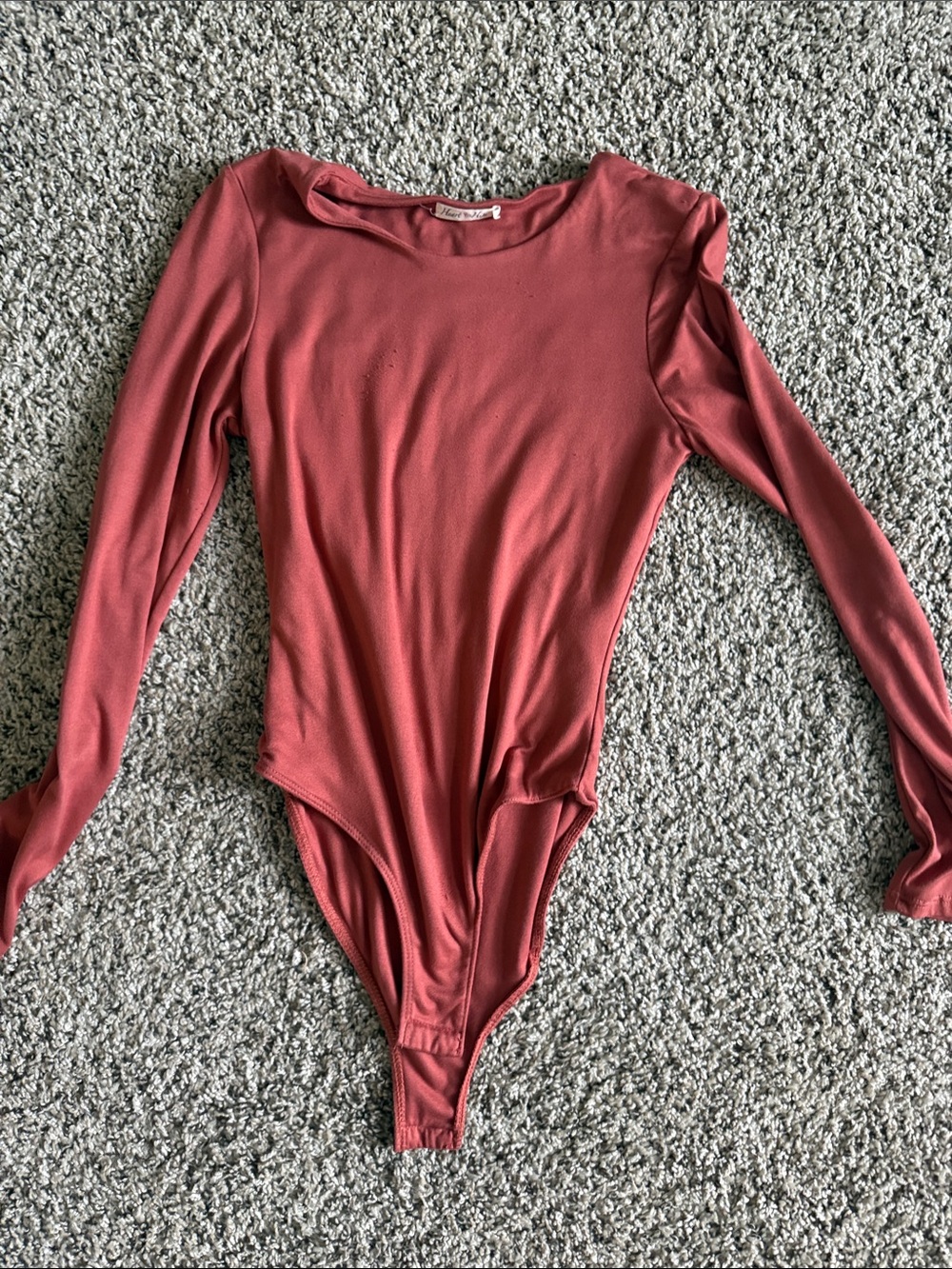Women’s Long Sleeve Scoop Neck Bodysuit in Rust